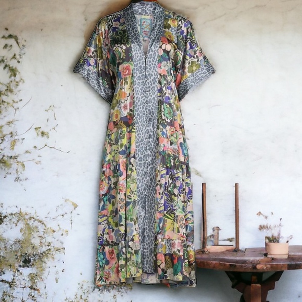 Johnny Was silk Chelsea Sea Gardens Kimono/dress NWT - Picture 3 of 13